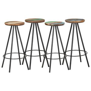 vidaXL Barkrukken 4 st massief gerecycled hout