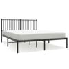 vidaXL Bedframe met hoofdbord metaal zwart 150x200 cm