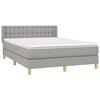 vidaXL Boxspring met matras stof lichtgrijs 140x200 cm