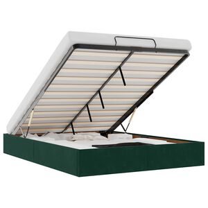 vidaXL Ottoman bedframe zonder matras 140x190 cm fluweel donkergroen
