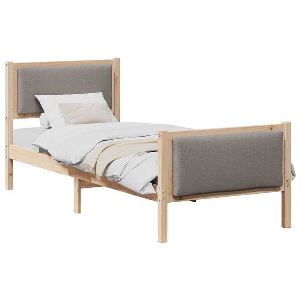 vidaXL Bedframe met hoofdeinde Taupe 75 x 190 cm Stof