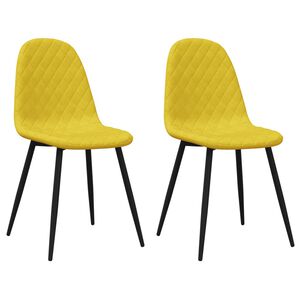 vidaXL Eetkamerstoelen 2 st fluweel mosterdgeel