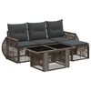 vidaXL Tuinbankenset 5 st Grijs en Donkergrijs poly rattan