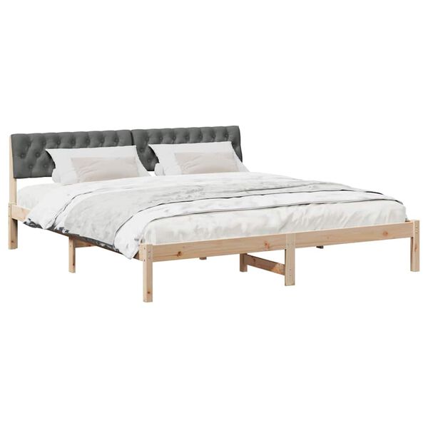 vidaXL Bedframe Bruin en donkergrijs 180 x 200 cm Massief grenenhout
