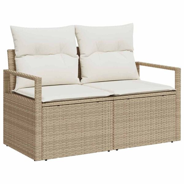 vidaXL Tuin Sofa Set 9 pcs Beige en wit
