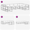 vidaXL Buiten bankenset met kussen 9 pcs Natuurlijk en Lichtgrijs