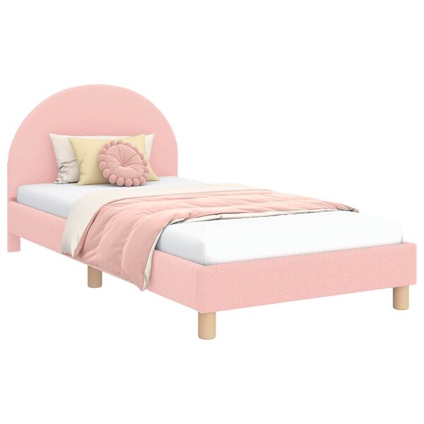 vidaXL Bedframe voor kinderen met hoofdbord Roze 90 x 190 cm
