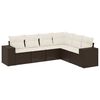 vidaXL 6-delige Loungeset met kussens poly rattan bruin