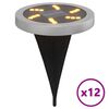 vidaXL Grondlampen 12 st solar met grondpennen warmwit