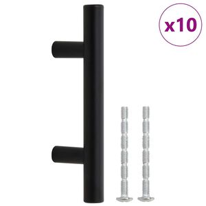 vidaXL Handvatten 10 st hartafstand gaten 64 mm totale lengte 100 mm roestvrij staal zwart