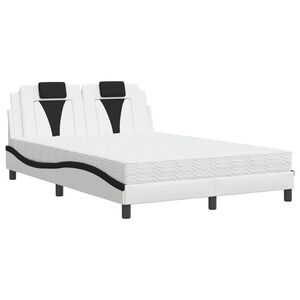 vidaXL Bed "Viana" met matras kunstleer zwart en wit 120x200 cm