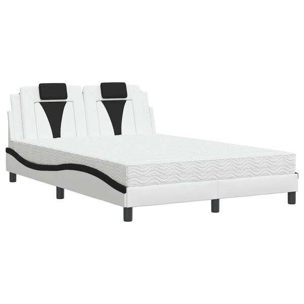 vidaXL Bed "Viana" met matras kunstleer zwart en wit 120x200 cm