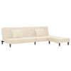 vidaXL Slaapbank 2-zits met 2 kussens en voetenbank fluweel cr&egrave;mekleur