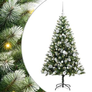 vidaXL Kunstmatige Scharnierende Kerstboom met Bedekte Sneeuw Warmwit