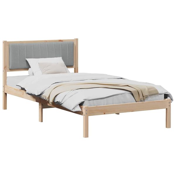 vidaXL Bedframe met Gevoerd Hoofdgedeelte Lichtgrijs 100 x 200 cm