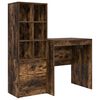 vidaXL Bureau met lade met plank met opslag 2 pcs Gerookt eiken