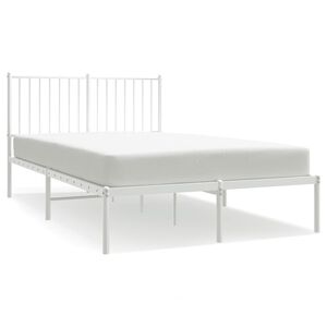 vidaXL Bedframe met hoofdbord metaal wit 120x190 cm