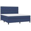 vidaXL Boxspring met matras en LED stof blauw 160x200 cm