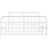 vidaXL Bedframe met hoofd- en voeteneinde metaal wit 183x213 cm