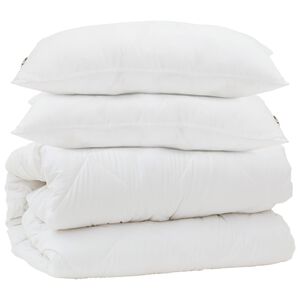 vidaXL Dekbed Set met kussen 3 pcs Wit Microfiber en Dons Feather