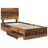 vidaXL Bedframe met hoofdeinde Oudhout 100 x 200 cm Bewerkt hout
