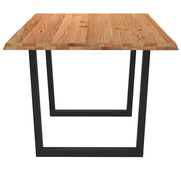 vidaXL Eettafel met natuurlijke rand 180x100x74 cm massief eikenhout