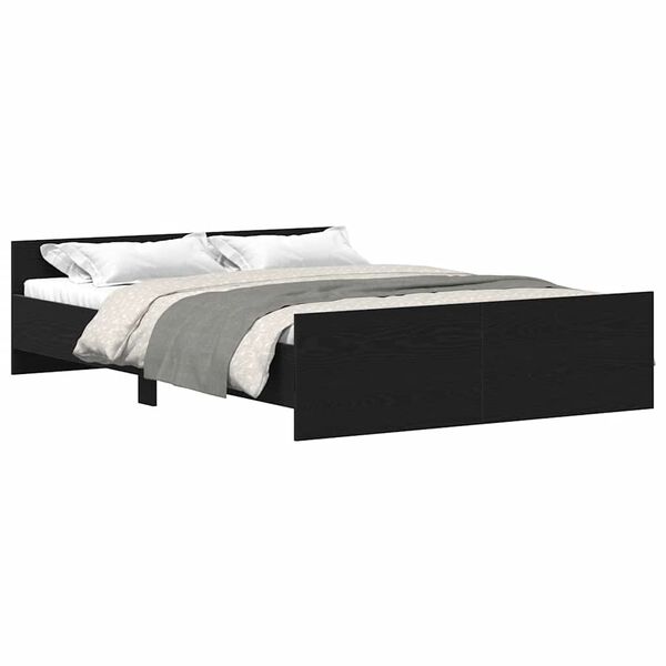 vidaXL Bedframe zonder matras 120x200 cm bewerkt hout zwart eikenkleur