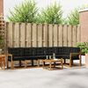 vidaXL Buiten bankenset met kussen 7 pcs Natuurlijk en Zwart