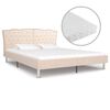 vidaXL Bed met matras stof beige 180x200 cm