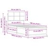 vidaXL Bedframe met Gevoerd Hoofdgedeelte Donkergrijs 75 x 190 cm