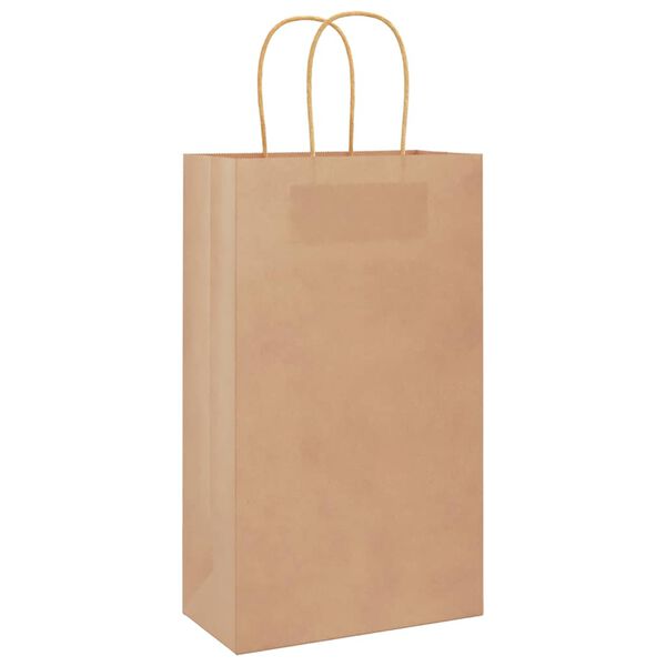 vidaXL Papieren zakken 250 st met hengsels 21x11x36 cm bruin
