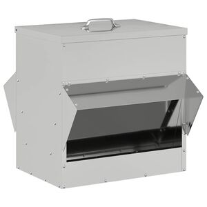 vidaXL Kip voerbak zilver 40,5 x 45 x 41 cm 20 kg Gegalvaniseerd staal