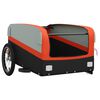 vidaXL Fietstrailer 45 kg ijzer zwart en oranje