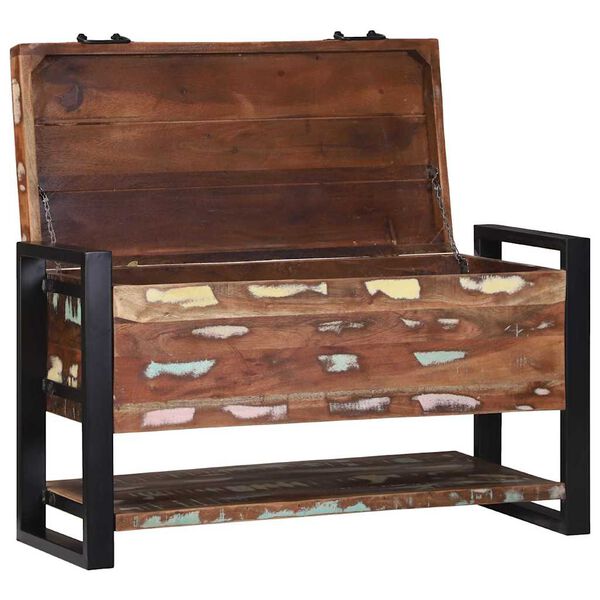 vidaXL Opbergbox Multikleur 80 x 35 x 45 cm Massief gerecycled hout