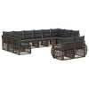 vidaXL Tuinbankenset 12 st Grijs en Donkergrijs poly rattan