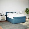 vidaXL Boxspring met matras fluweel blauw 160x200 cm