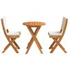 vidaXL Bistroset met kussen 3 pcs Olie naturel Massief Acaciahout