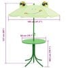 vidaXL 3-delige Bistroset voor kinderen met parasol groen