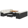 vidaXL Tuinbankenset 11 st Zwart poly rattan