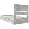 vidaXL Opslag bed met hoofdeinde Beton Grijs 70 x 190 cm Bewerkt hout