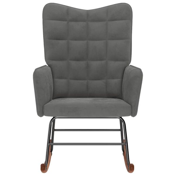 vidaXL Schommelstoel fluweel donkergrijs