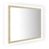 vidaXL Badkamerspiegel LED 60x8,5x37 cm acryl sonoma eikenkleurig