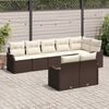 vidaXL Tuin Sofa Set met kussen 8 pcs Bruin en wit Poly riet