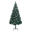 vidaXL Kunstkerstboom met dennenappels en witte sneeuw 210 cm