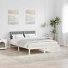vidaXL Bedframe Wit en lichtgrijs 135 x 190 cm Massief grenenhout