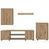 vidaXL Tv-meubelset Wandgemonteerd 4 pcs Artisan Eiken Bewerkt hout