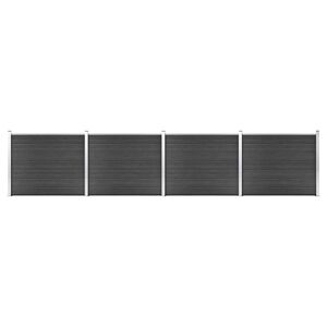 vidaXL Schuttingpanelenset 699x146 cm HKC grijs