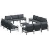 vidaXL Tuin Sofa Set Antraciet Staal
