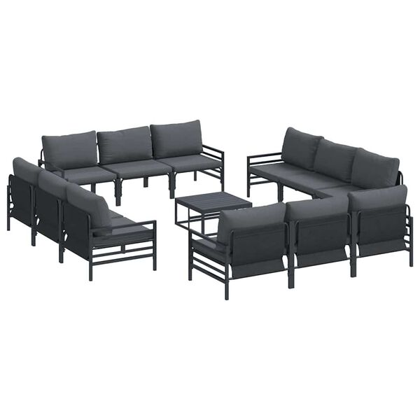 vidaXL Tuin Sofa Set Antraciet Staal