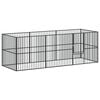 vidaXL Hondenkennel 8 panelen gepoedercoat staal zwart